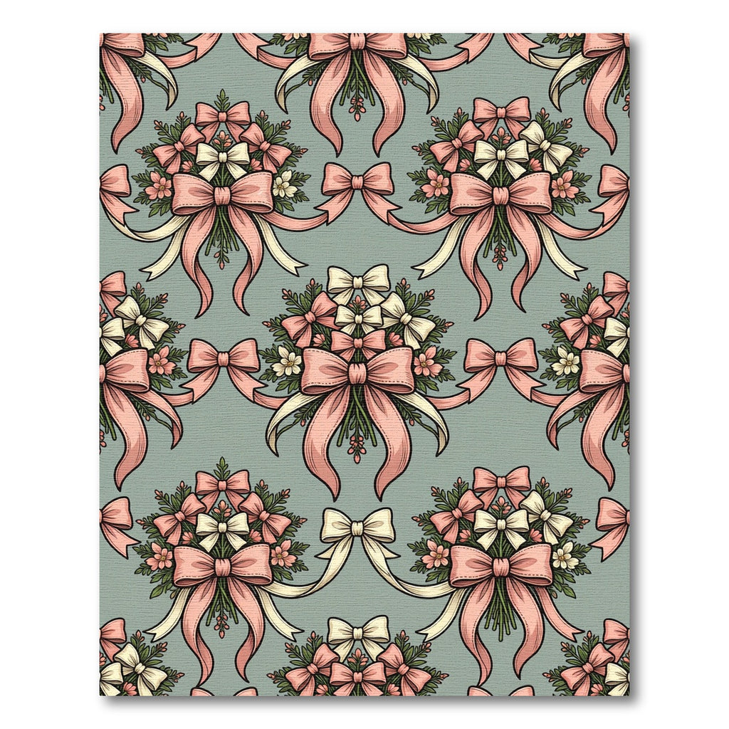 Romantic Sage And Pink Ribbon Bouquet Rug