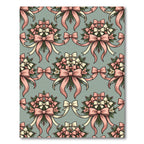 Romantic Sage And Pink Ribbon Bouquet Rug