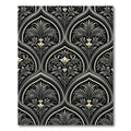 Ornate Black Floral Arabesque Rug