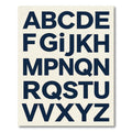 Modern Navy Blue Typographic Alphabet Rug