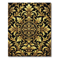 Opulent Gold Baroque Filigree Scroll Rug