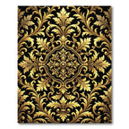 Opulent Gold Baroque Filigree Scroll Rug