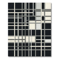 Modern Black Gray White Intersecting Lines Rug