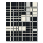 Modern Black Gray White Intersecting Lines Rug