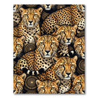 Golden Cheetah Close-up Wildcats Pattern Rug