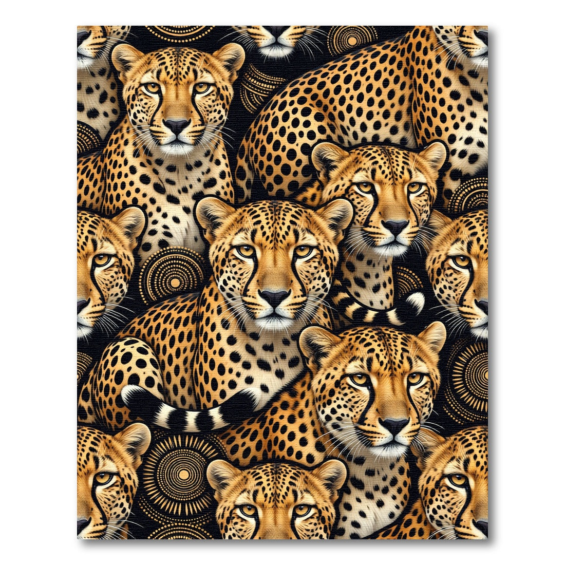 Golden Cheetah Close-up Wildcats Pattern Rug