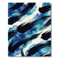 Abstract Navy Blue Watercolor Brushstroke Sweep Rug