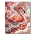 Coral Flamingo Swirl Abstract Rug