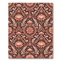 Coral Pink Lotus Floral Damask Rug