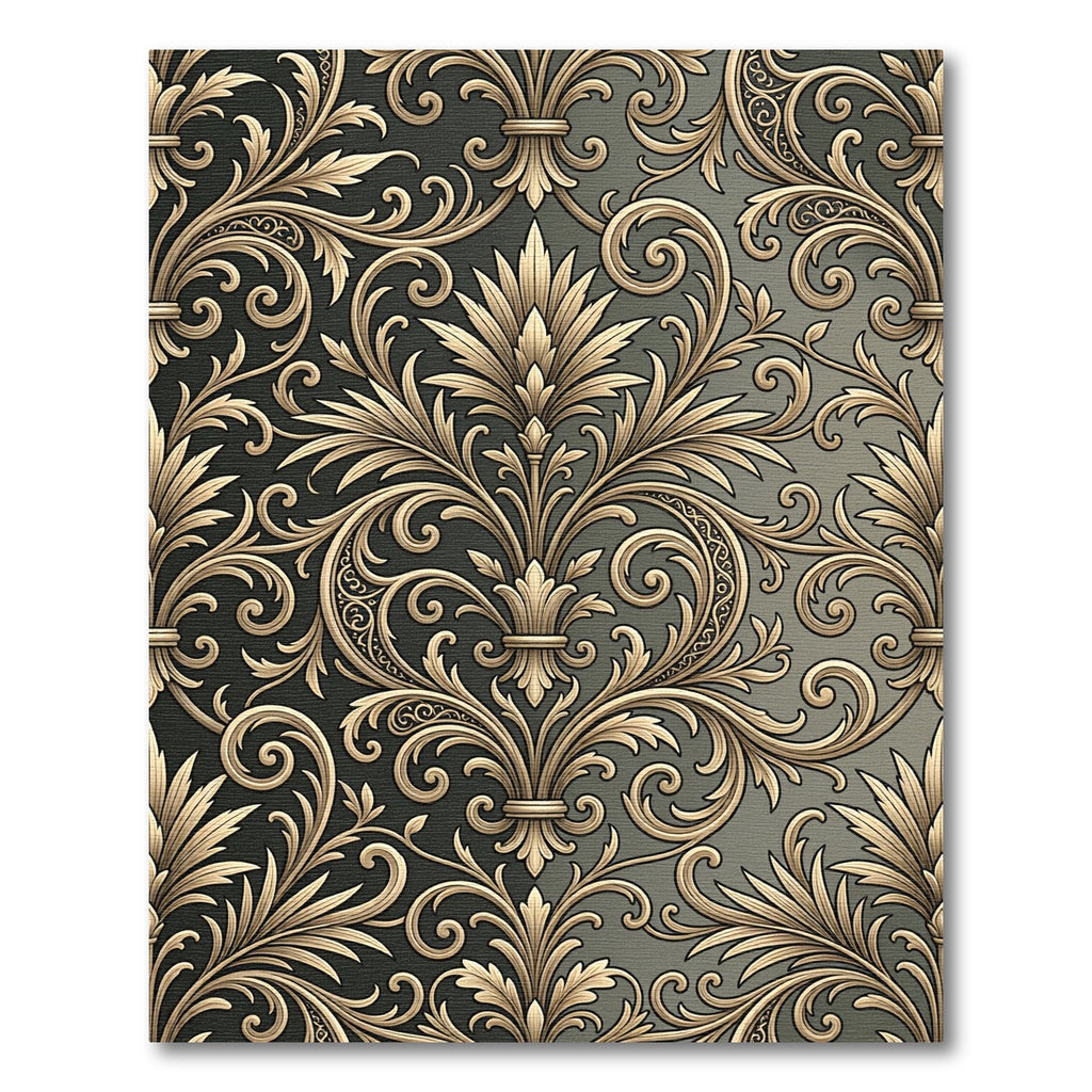 Antique Gold Leaf Scrollwork Rug