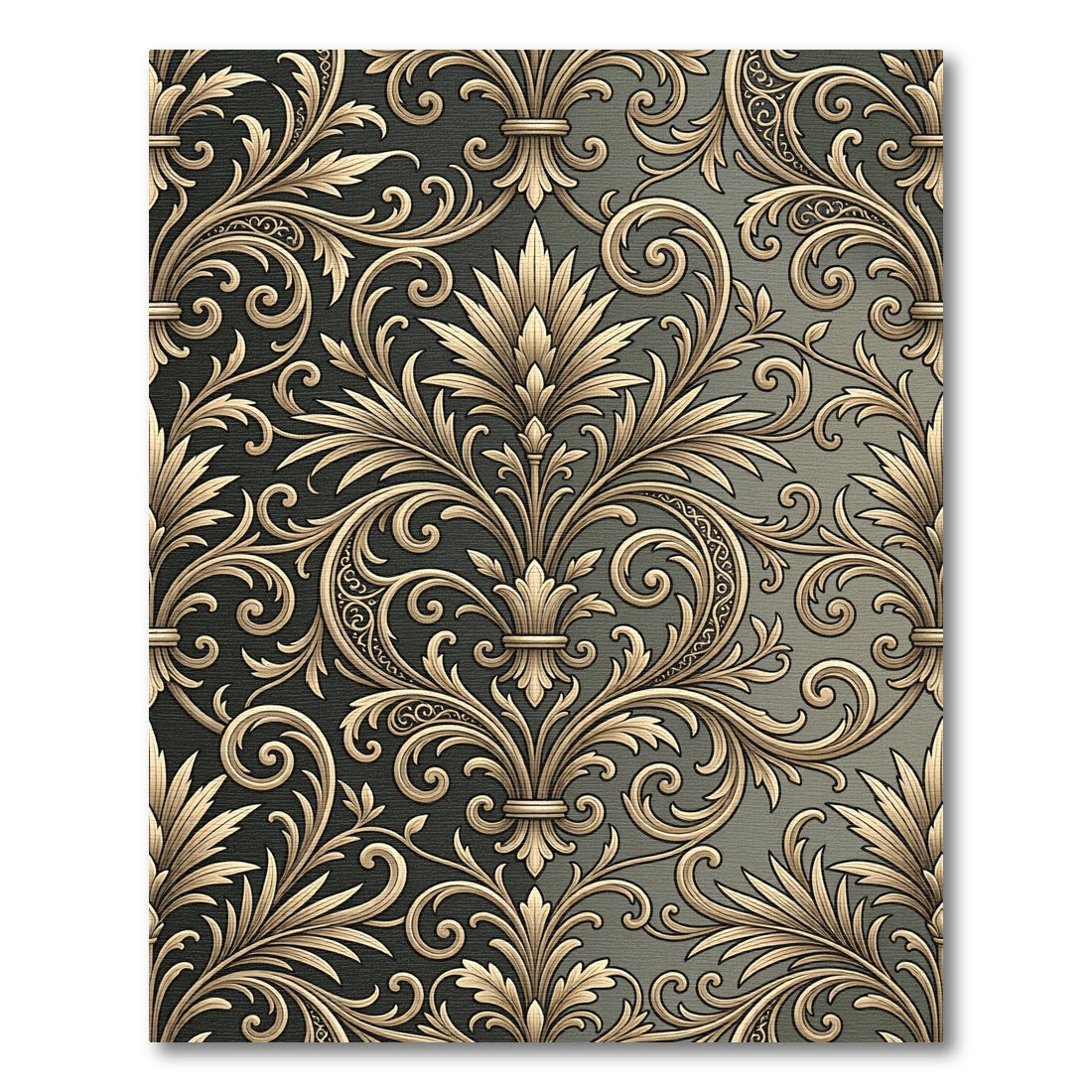 Antique Gold Leaf Scrollwork Rug