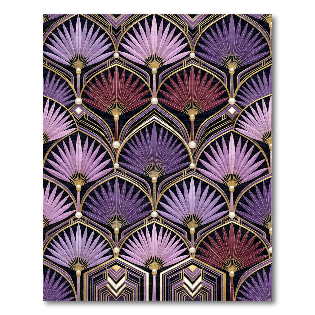Purple Graduated Fan Art Deco Rug
