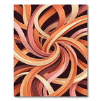 Abstract Swirl Coral Peach Ribbons Rug