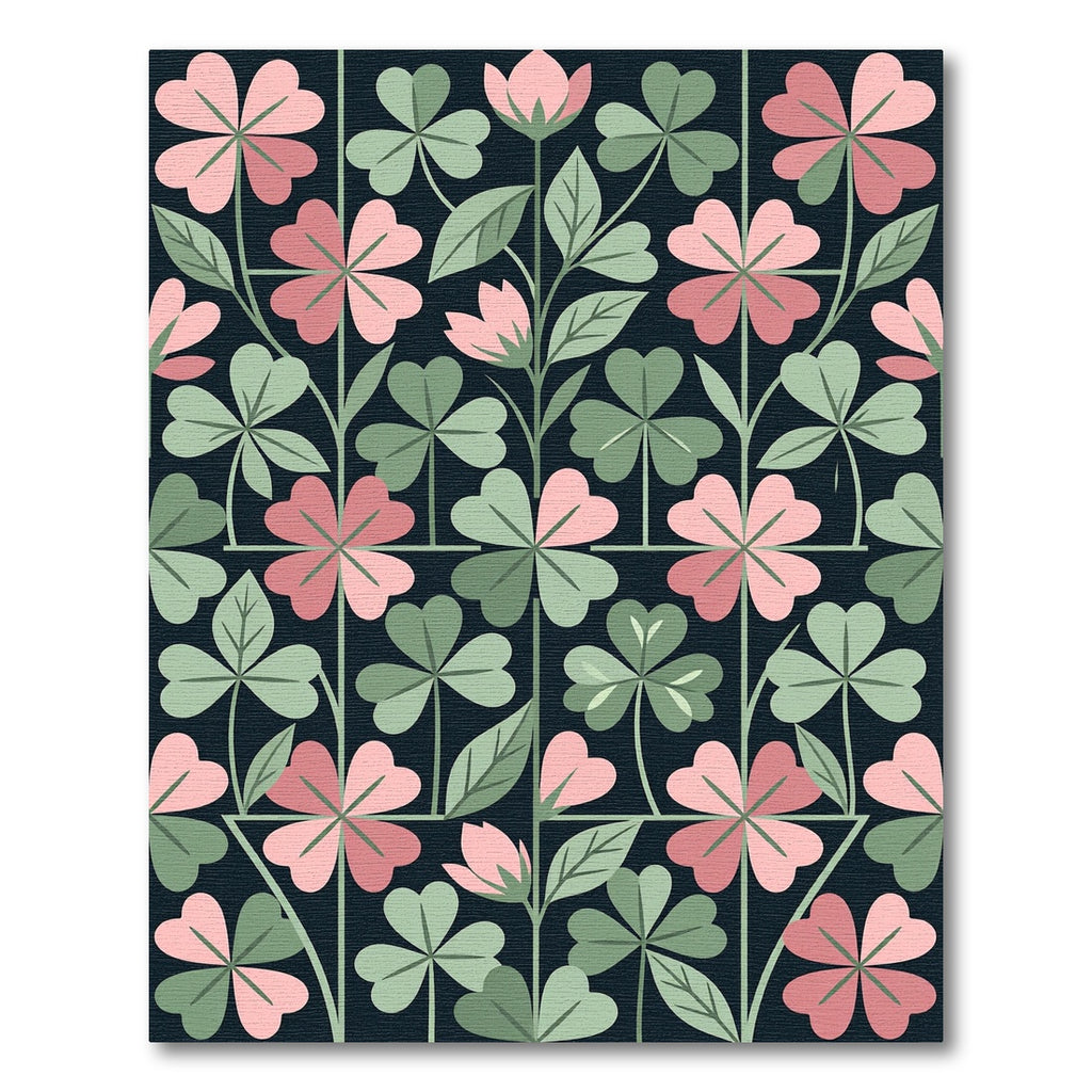 Blush Pink and Sage Clover Meadow Rug