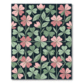 Blush Pink and Sage Clover Meadow Rug