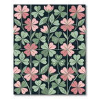 Blush Pink and Sage Clover Meadow Rug