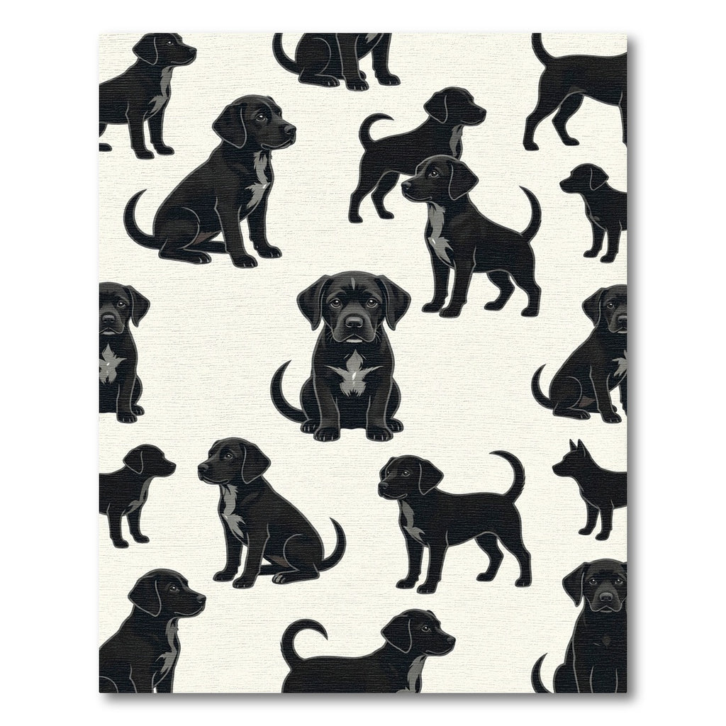 Charming Black Labrador Puppy Surface Rug