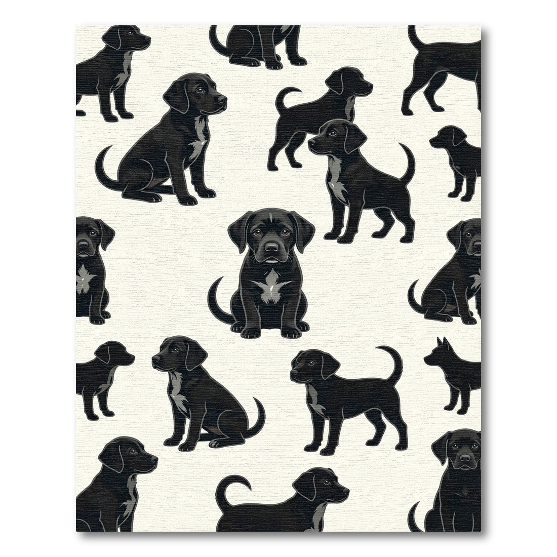 Charming Black Labrador Puppy Surface Rug