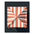 Coral White Striped Retro Sun Shade Rug