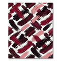 Burgundy and Pink Abstract Brushstroke Rug