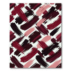 Burgundy and Pink Abstract Brushstroke Rug