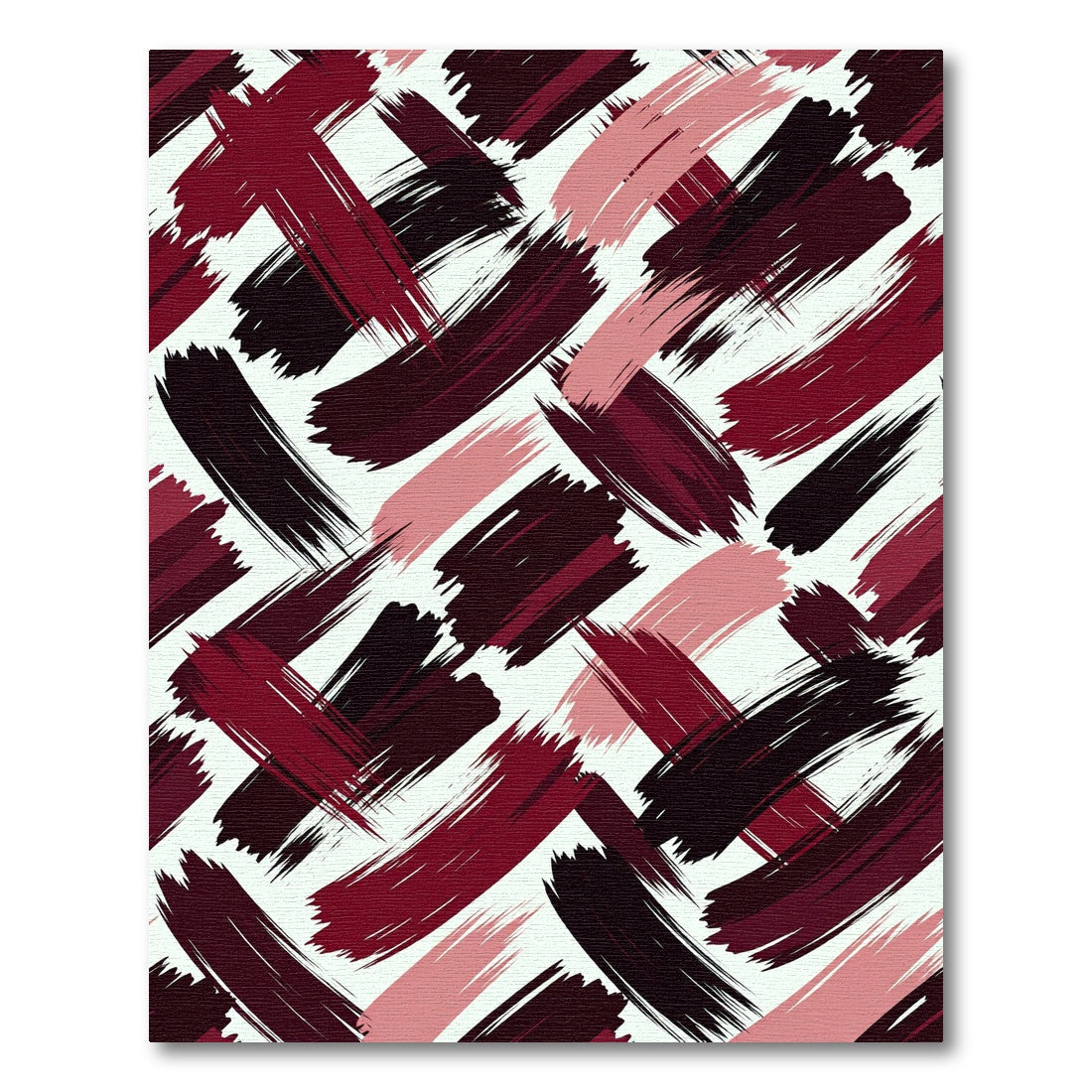 Burgundy and Pink Abstract Brushstroke Rug