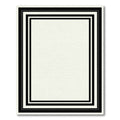 Modern Black and White Striped Border Rug