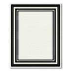 Modern Black and White Striped Border Rug