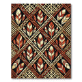 Geometric Earthy Feather Diamond Tile Rug