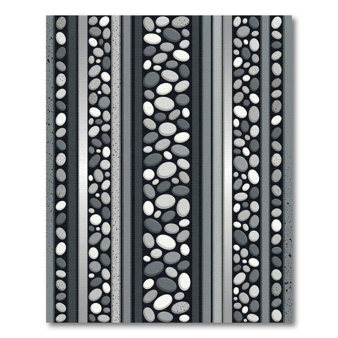 Monochrome Pebble Striped Modern Composition Rug