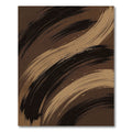 Moody Brown Abstract Brushstroke Swirl Rug