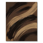 Moody Brown Abstract Brushstroke Swirl Rug