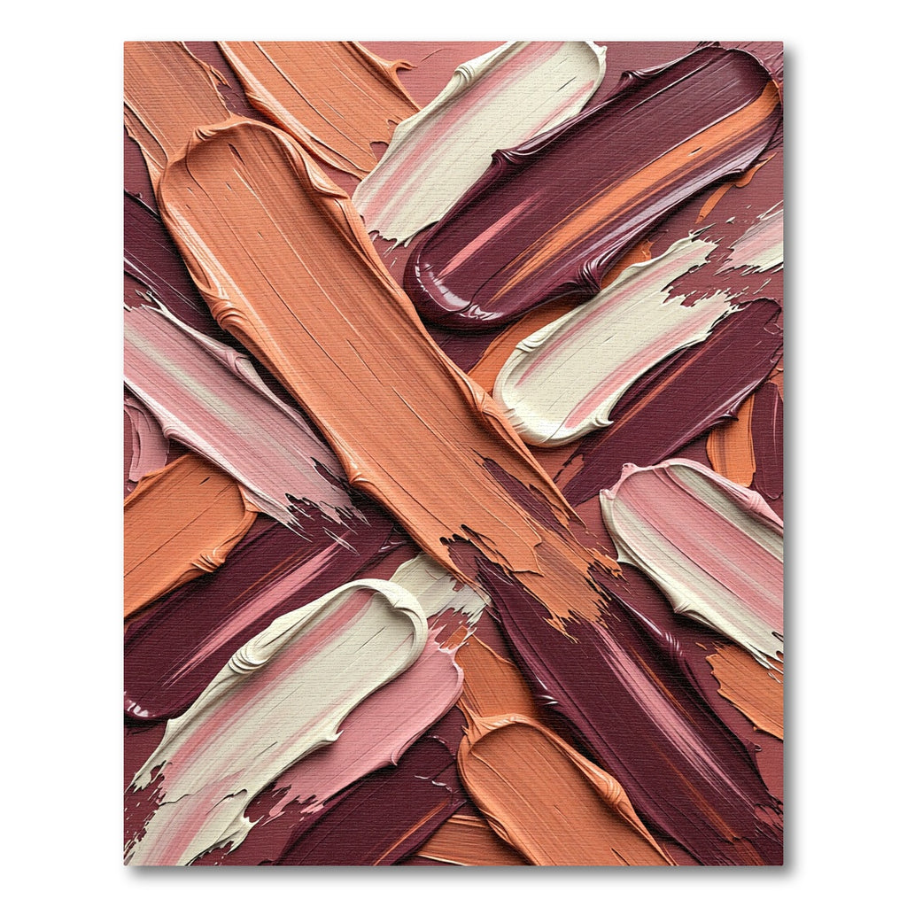Rich Blush Swirl Paint Strokes Rug