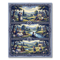 Pastoral Serenity Blue Landscape Scenes Rug