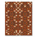 Copper Terracotta Floral Geometric Tapestry Rug