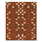 Copper Terracotta Floral Geometric Tapestry Rug