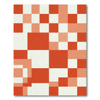 Crimson White Geometric Block Rug