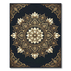 Golden Lotus Mandala Art Rug