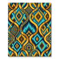 Teal Gold Abstract Geometric Lattice Rug