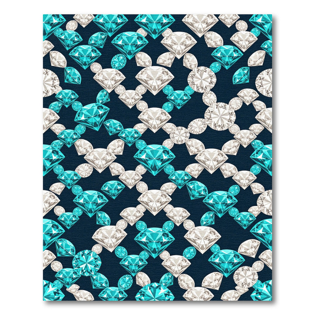 Aqua White Gemstone Chain Rug