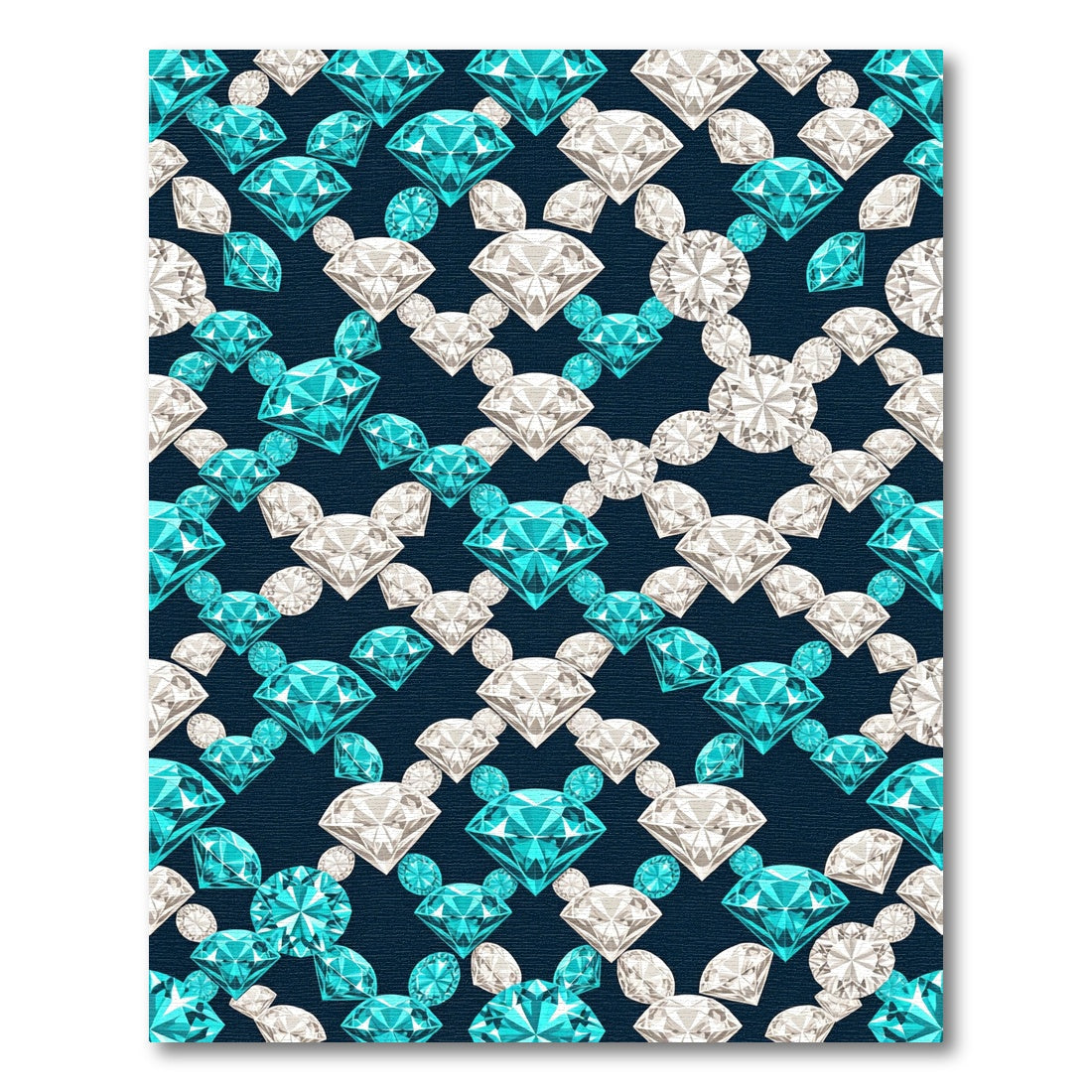 Aqua White Gemstone Chain Rug