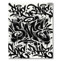 Monochrome Street Art Graffiti Lettering Rug