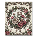 Vintage Dusty Rose Floral Wreath Rug