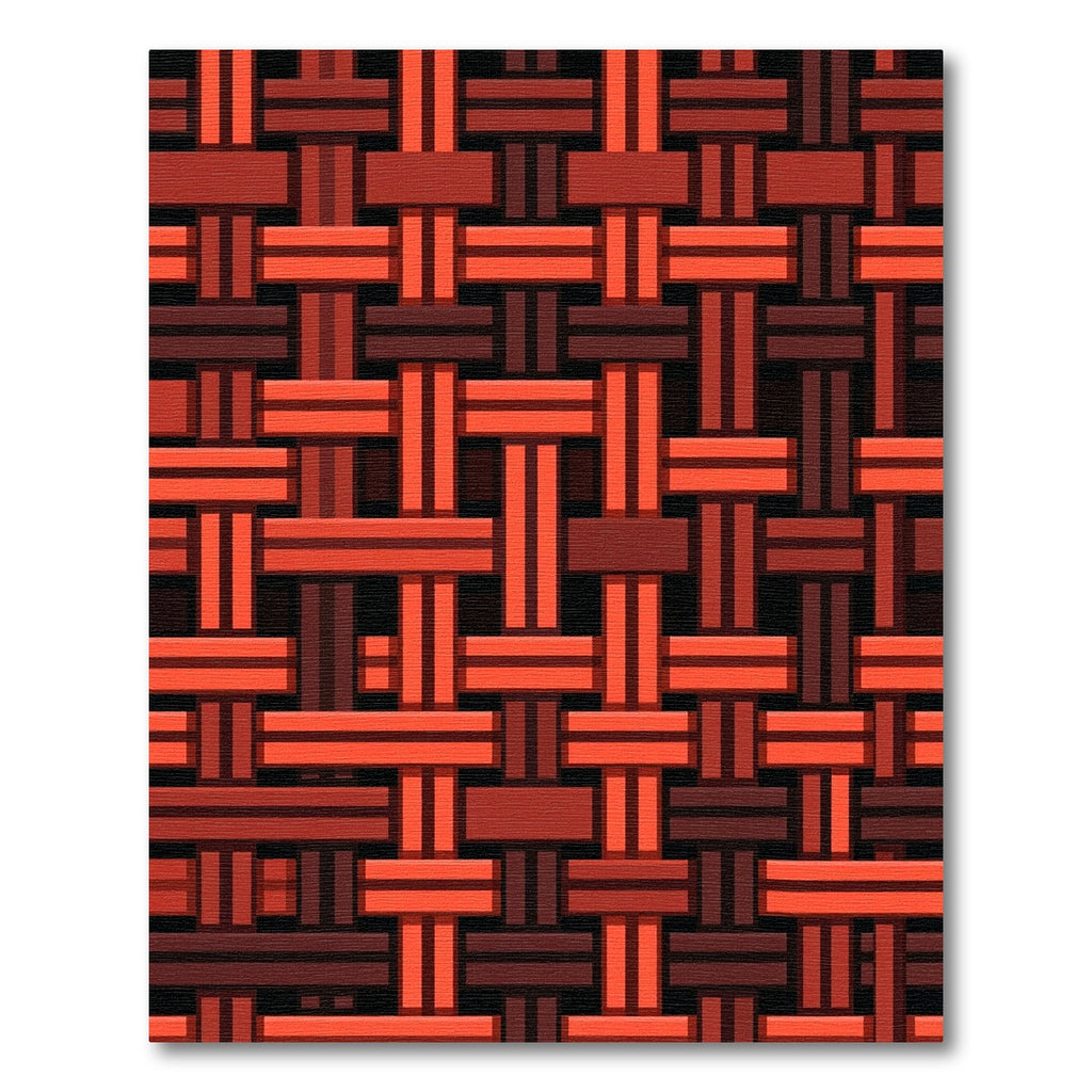 Woven Red Geometric Texture Rug
