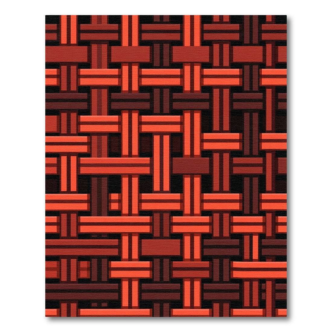 Woven Red Geometric Texture Rug