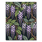 Lavender Wisteria Vine Dark Floral Rug