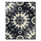Black Tie Dye Satellite Burst Rug