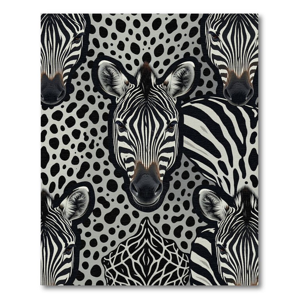 Bold Black White Zebra Herd Rug