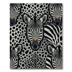 Bold Black White Zebra Herd Rug