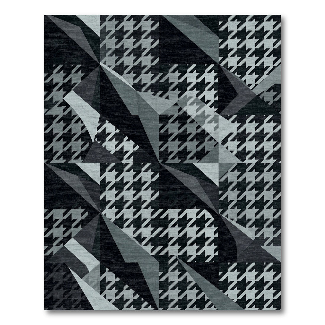 Monochromatic Houndstooth Geometric Facets Rug